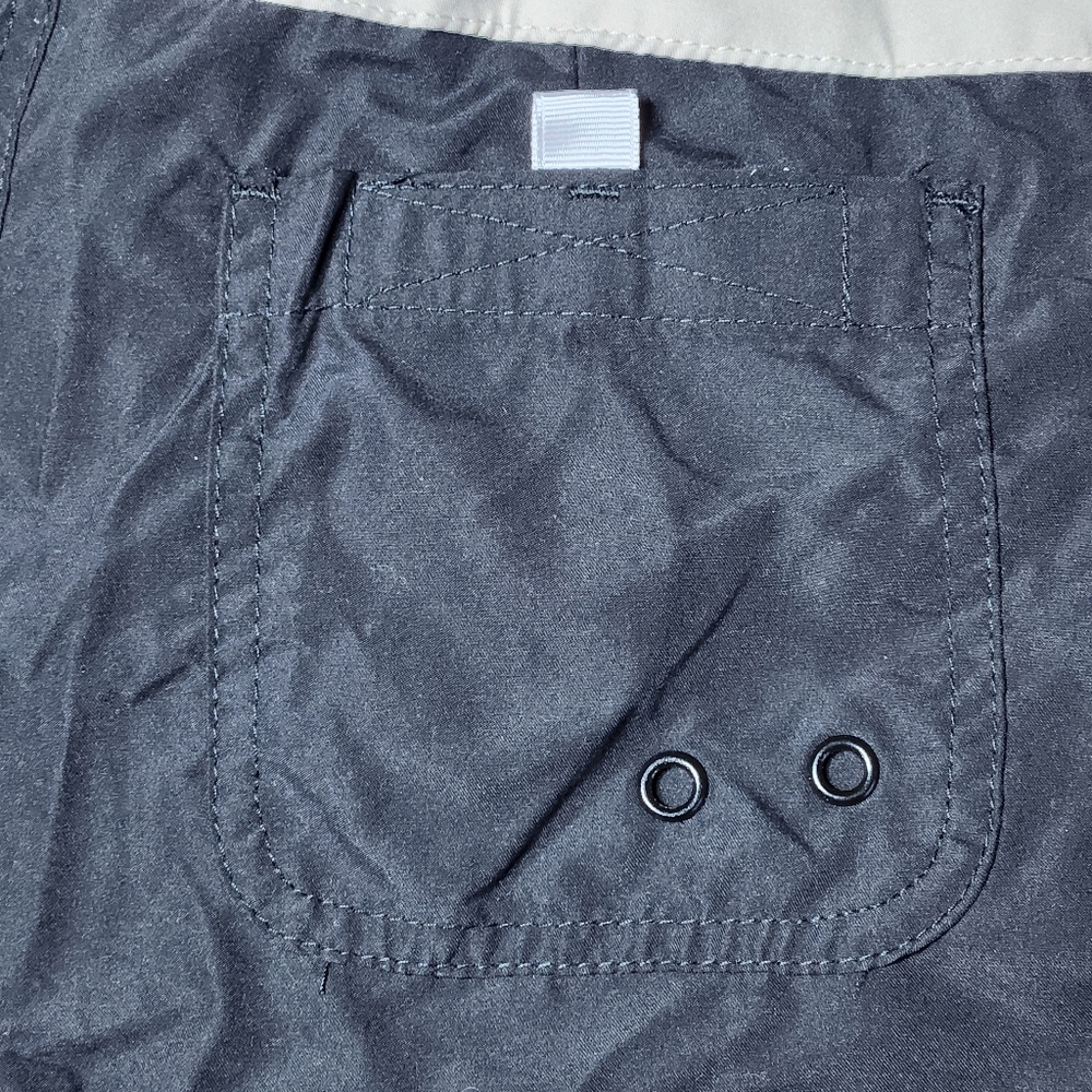 VTG NWT Aaron Chang "Tres Palms" Boardshorts Size 5 Black & Tan Palm Tree Print - Picture 10 of 13